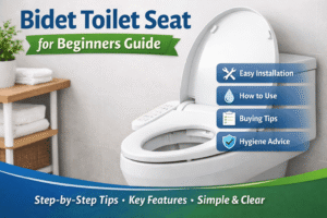 Modern bidet toilet seat installed in a clean bathroom showing beginner guide tips for hygiene, installation, and usage