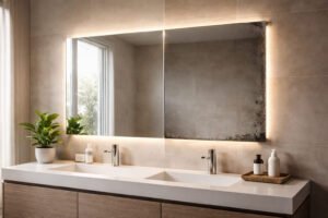 mirror edges turning black in modern bathroom moisture damage