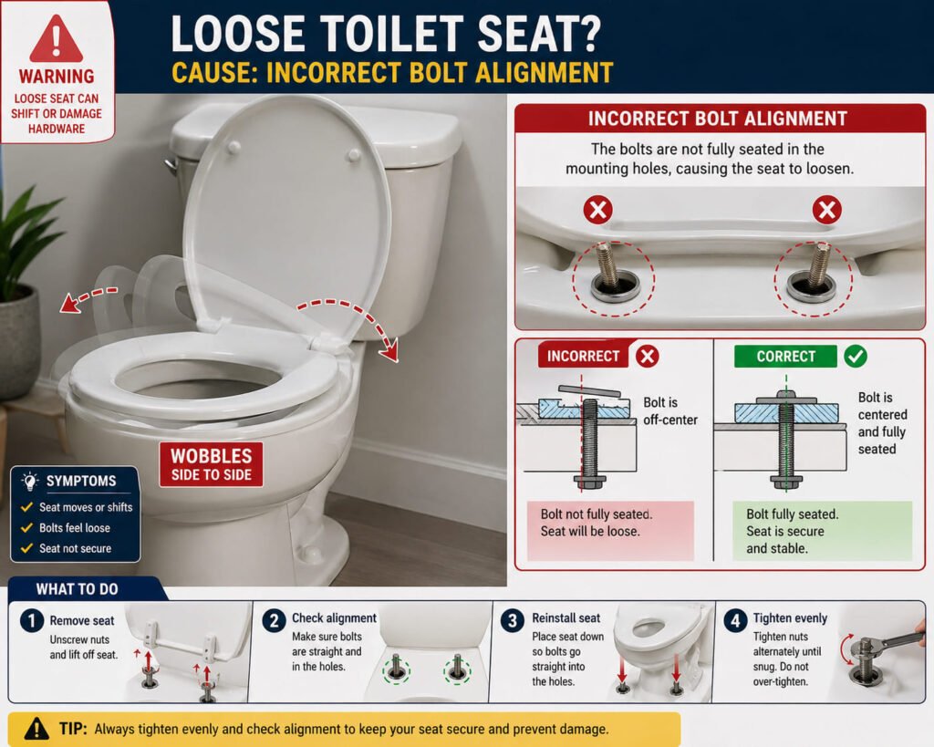 Common mistakes during toilet seat installation