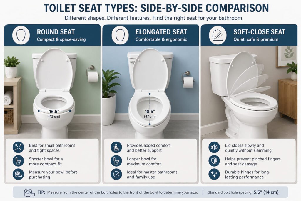 Different types of toilet seats comparison guide