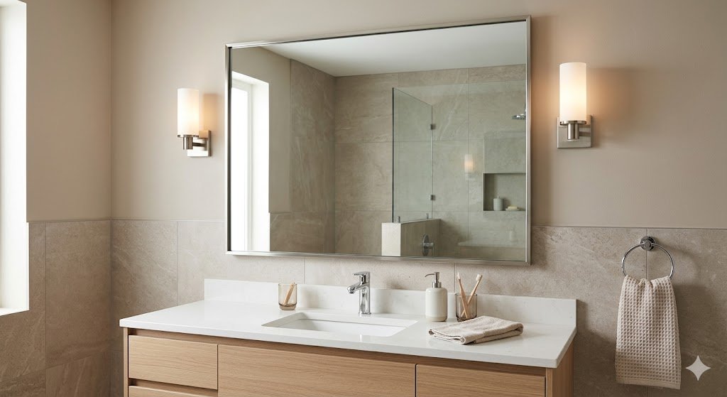 vanity lighting placement on both sides of mirror shadow free lighting