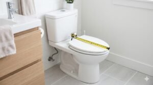 Step-by-step guide showing how to measure toilet seat size accurately