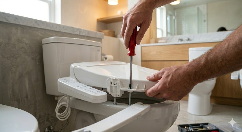 Installing a toilet seat using basic tools