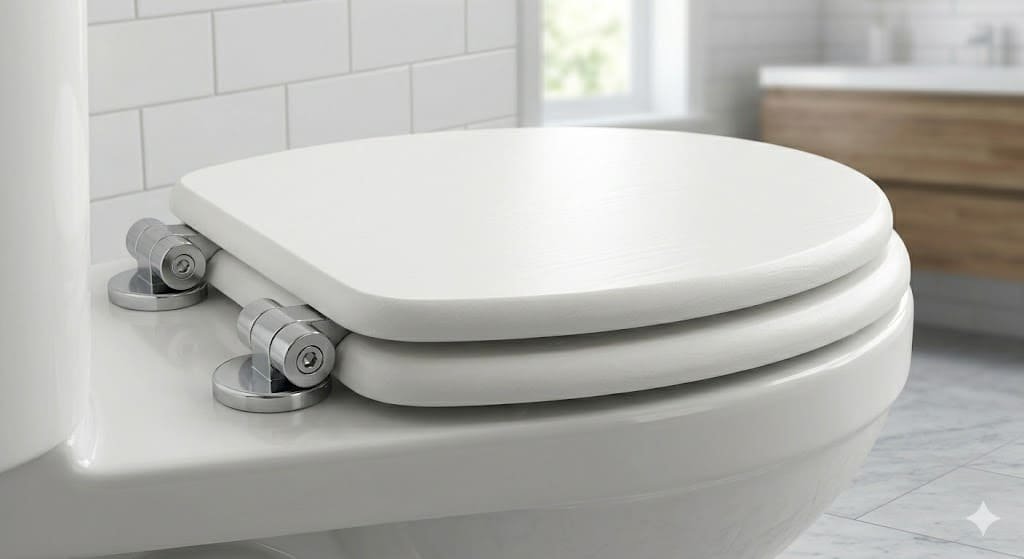 Modern MDF toilet seat with painted wooden finish