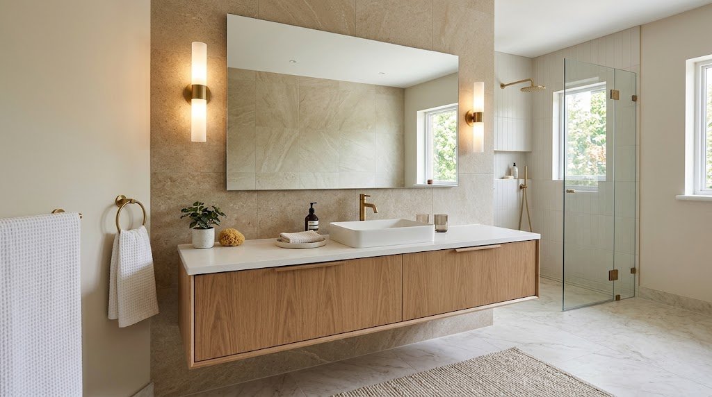 How to choose bathroom mirror size for a modern bathroom vanity